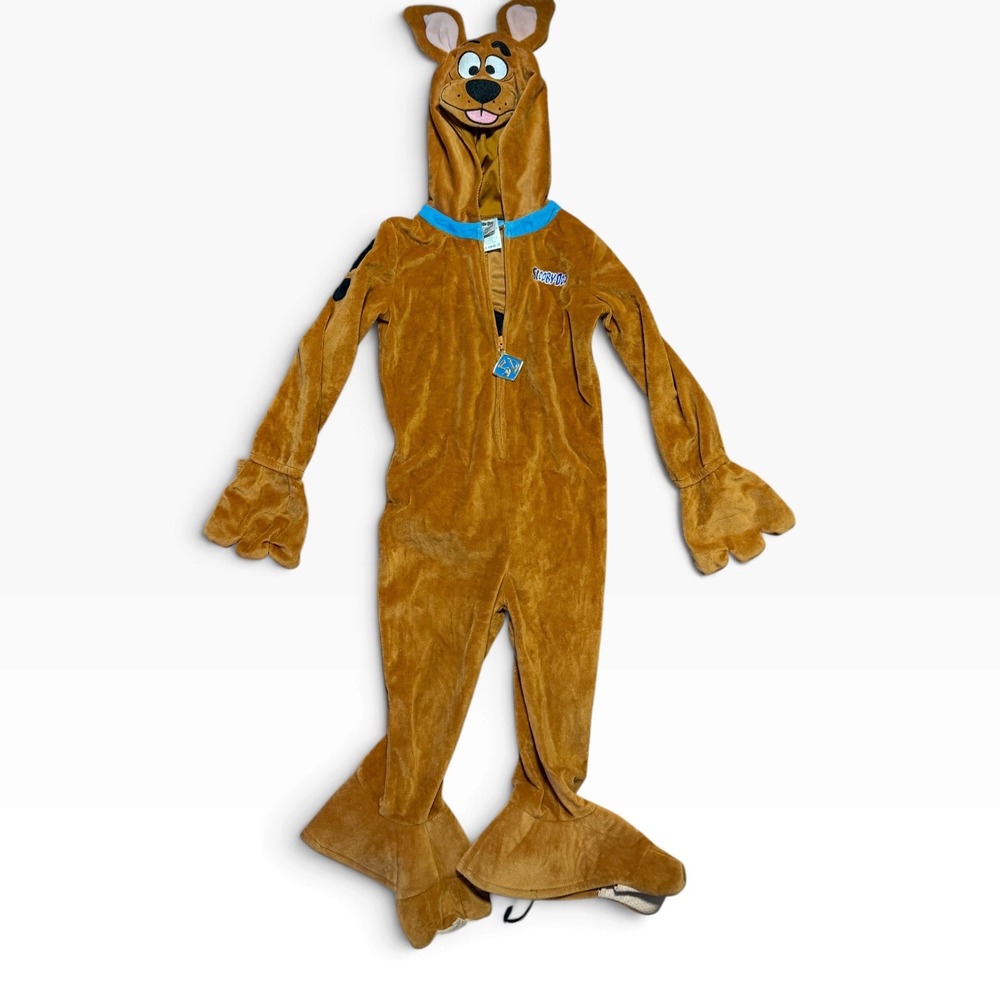 Scooby-Doo Kids Plush Character Jumpsuit Costume Brown 3T-4T Front Zip Hooded